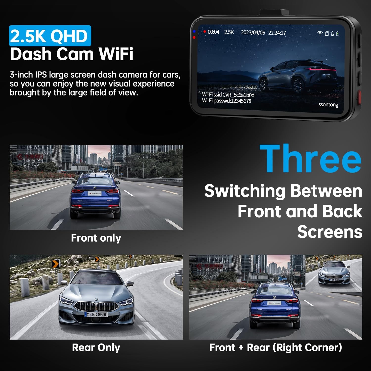 2.5K QHD Dash Cam Front and Rear with 64GB Card — image 7