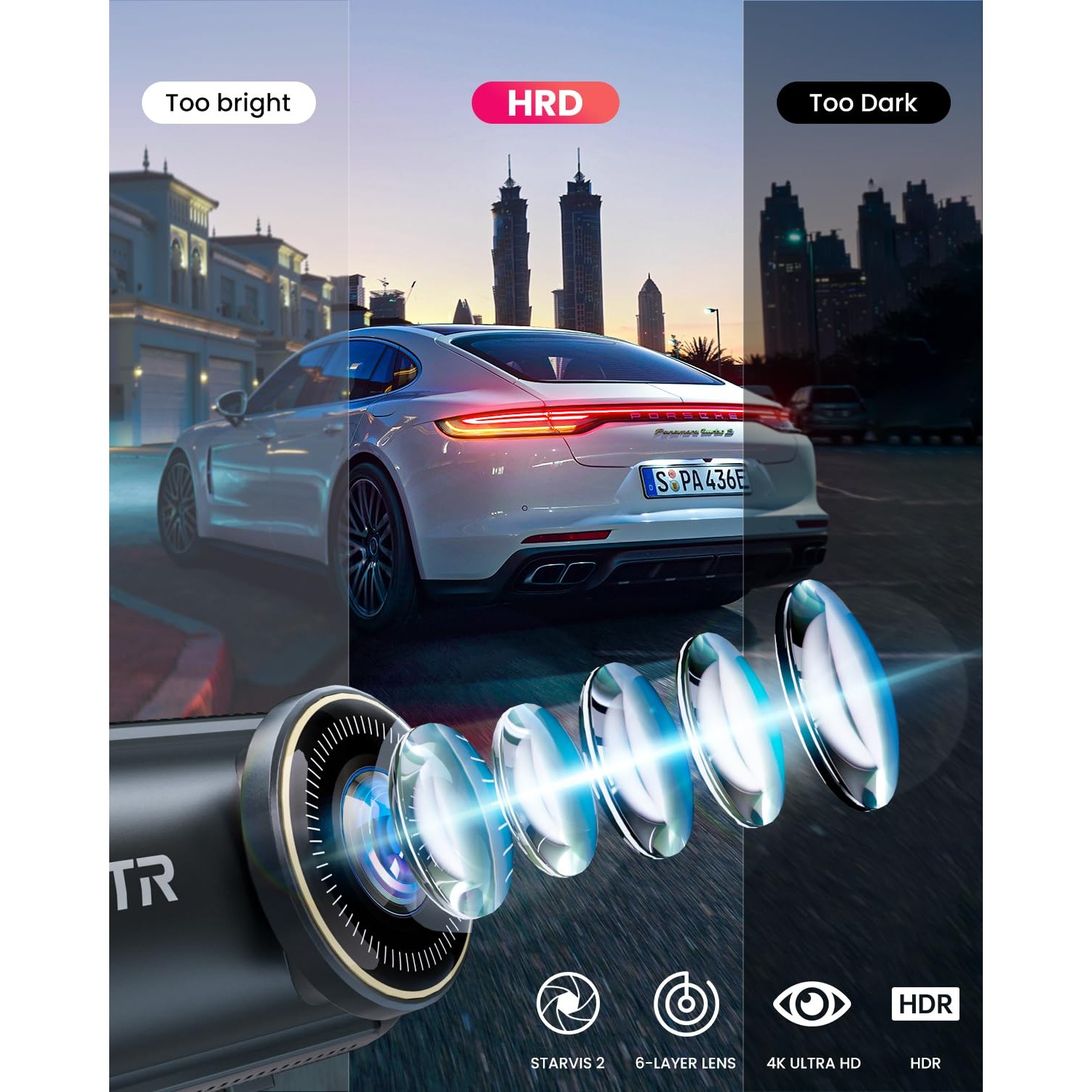 4K Dash Cam Front and Rear, 5GHz WiFi, Easy Setup — image 3