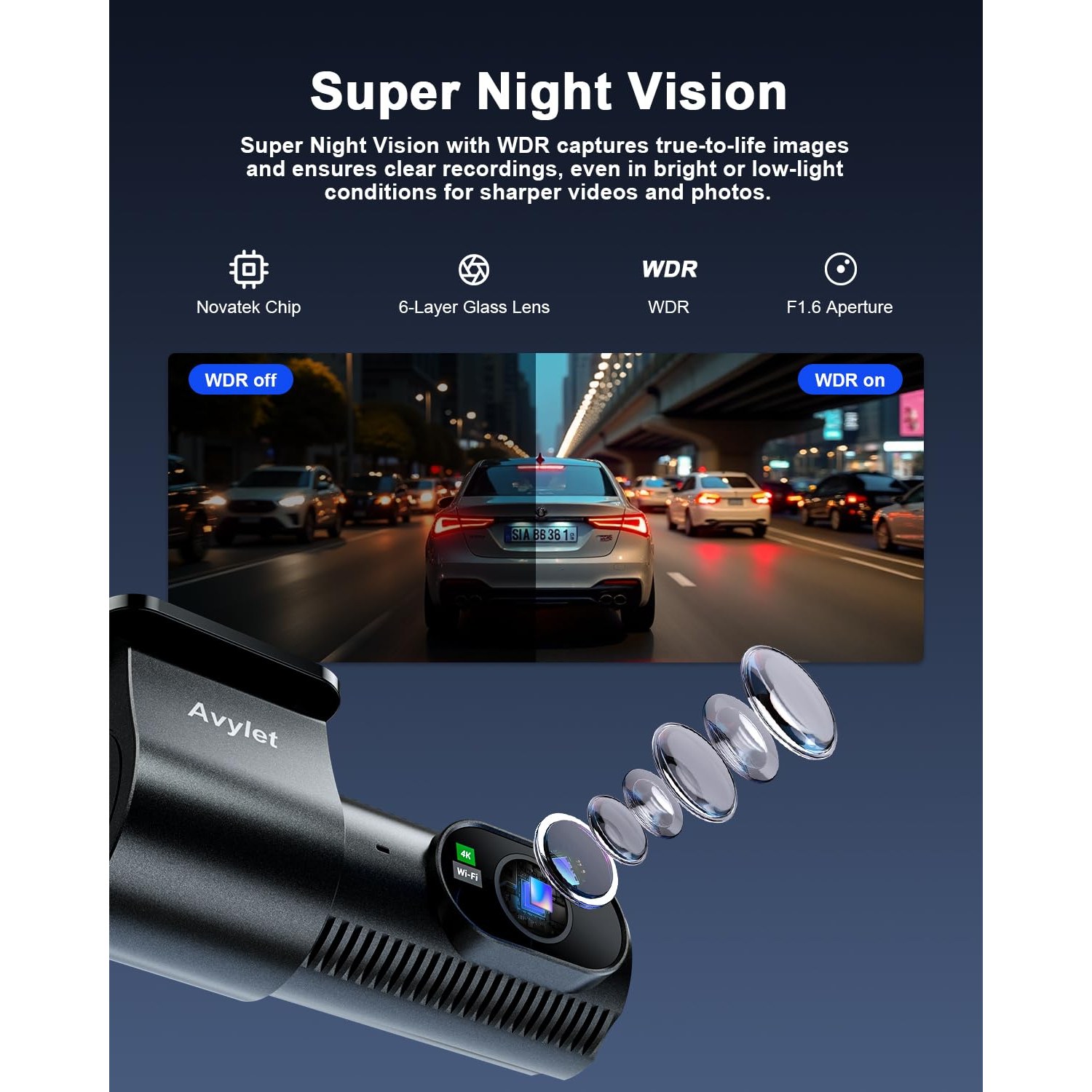 Avylet 4K+1080P Dash Cam Front and Rear — image 5