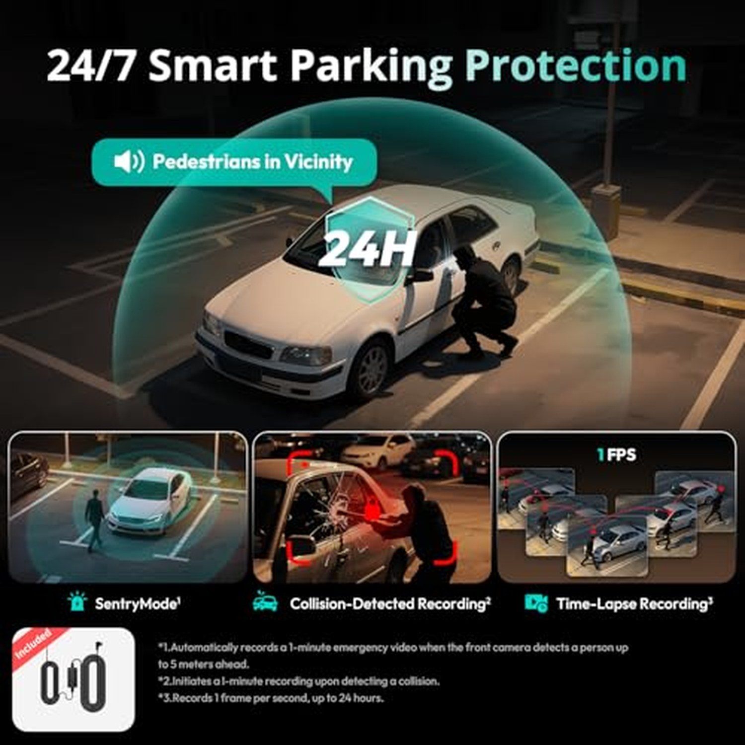 BOTSLAB 3K 4-Channel Dash Cam, 560° Wide Angle Coverage — image 4