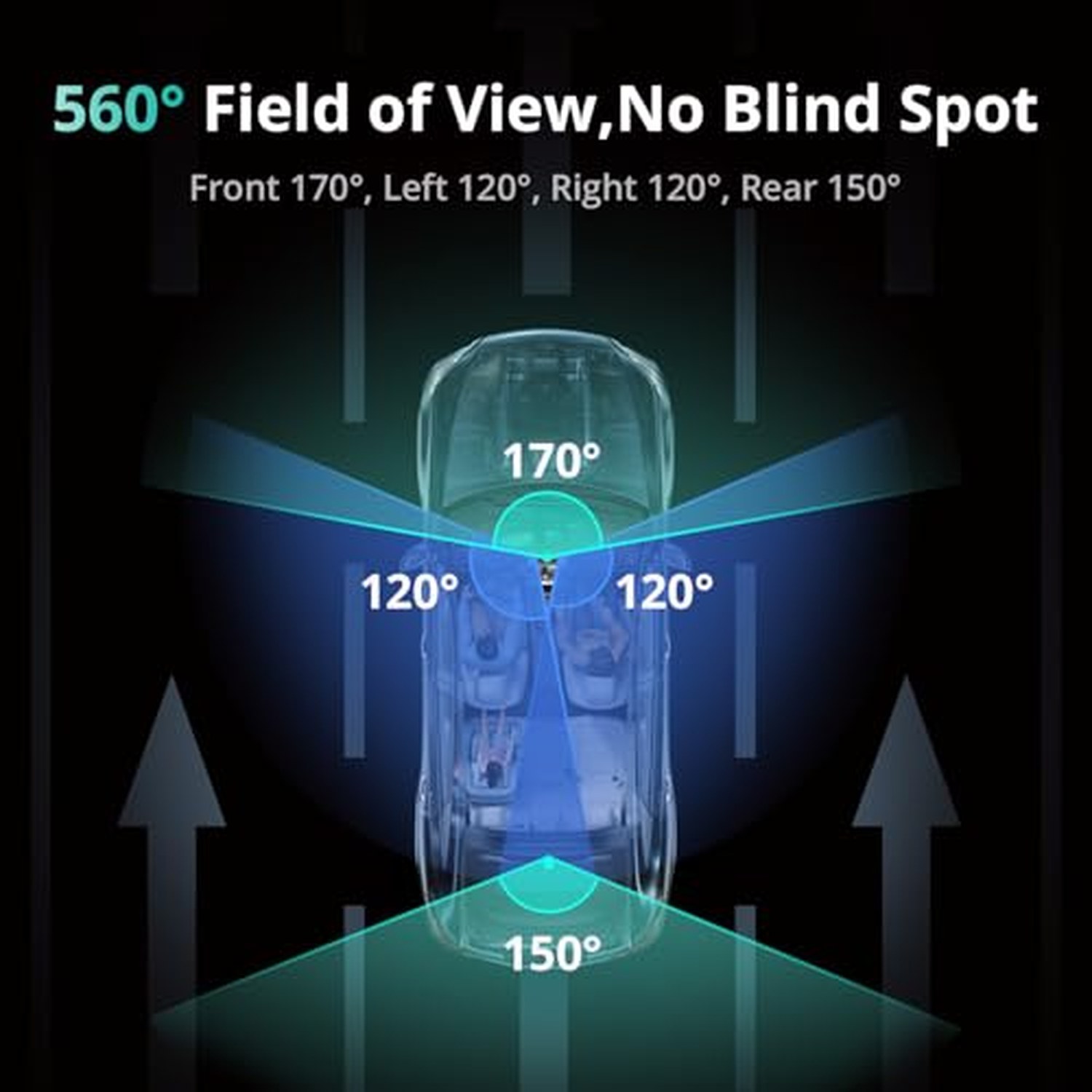 BOTSLAB 3K 4-Channel Dash Cam, 560° Wide Angle Coverage — image 6