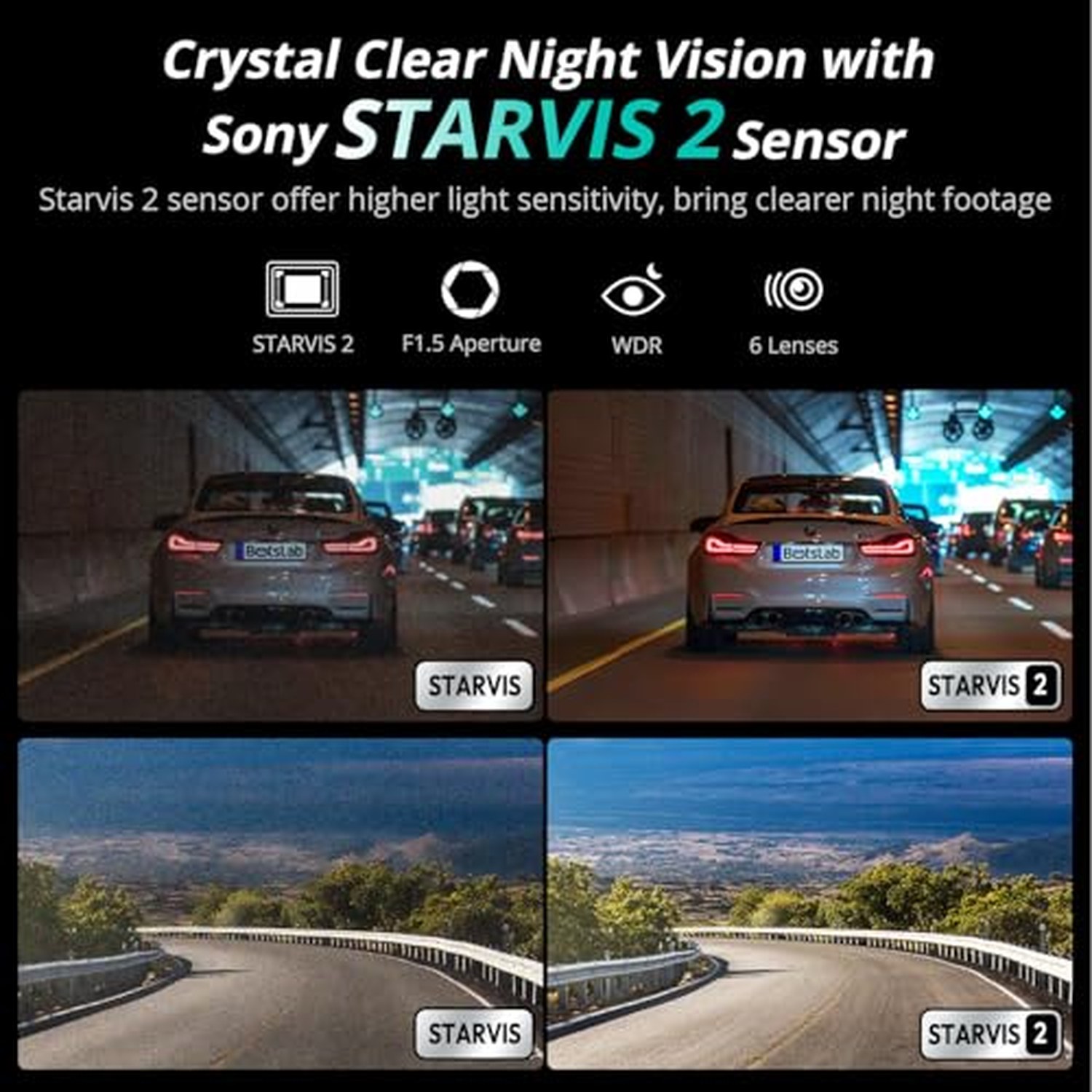 BOTSLAB 4K Dual Dash Cam Front and Rear, STARVIS 2 Sensor — image 4