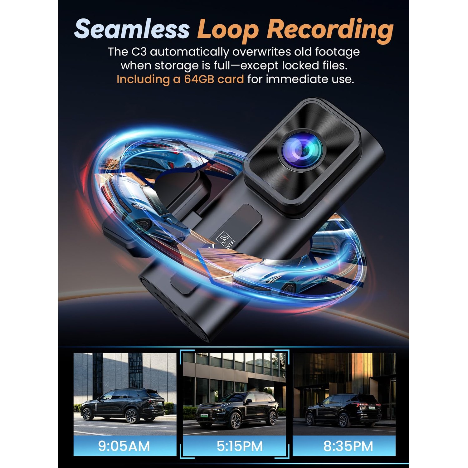 TINAZEOK C3 4K+1080P Dual Dash Cam Front and Rear — image 5