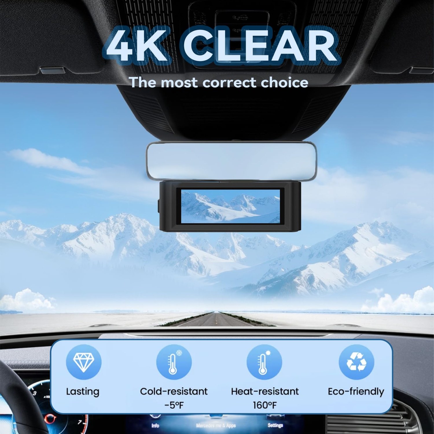 4K+1080P Dual Dash Cam Front and Rear, 3" IPS Screen — image 2