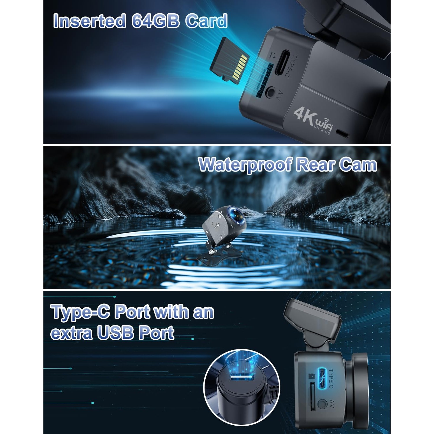 DYNACAM 4K+1080P Dash Cam Front and Rear, 64GB Card Included — image 7