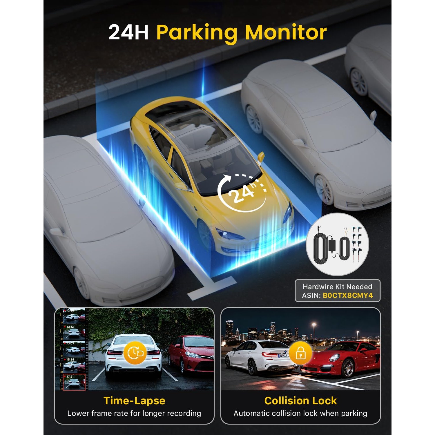 GKU 4K Dash Cam Front and Rear with 64GB Card — image 5