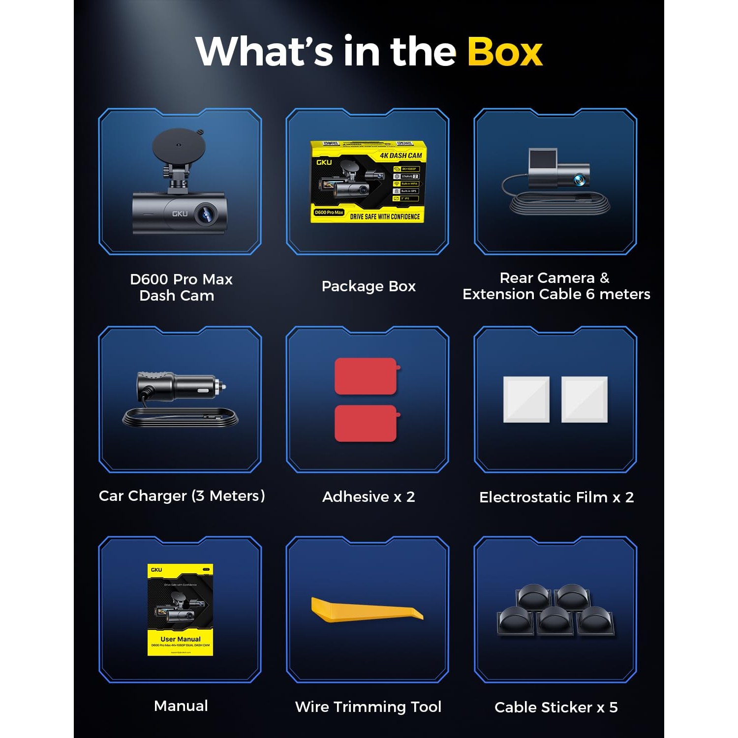 GKU 4K STARVIS 2 Dash Cam Front and Rear — image 3