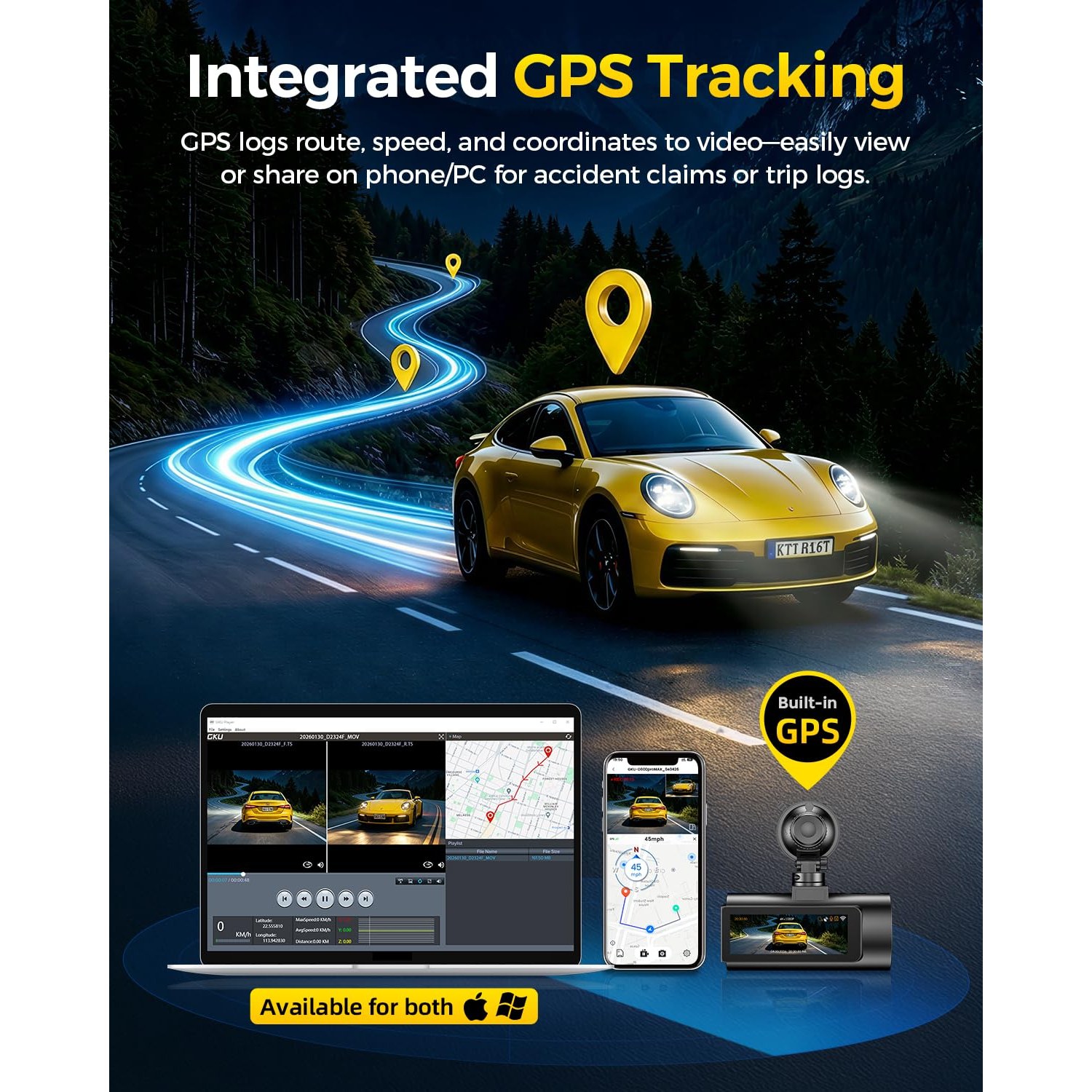 GKU 4K STARVIS 2 Dash Cam Front and Rear — image 7