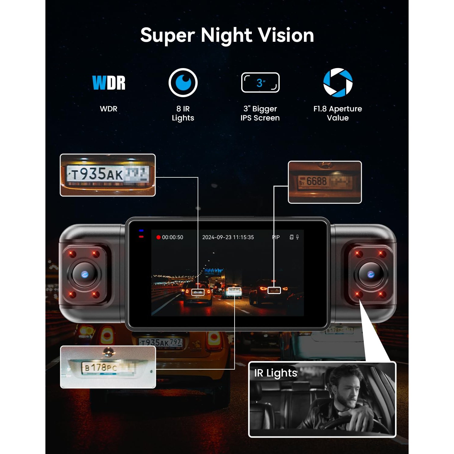 IIWEY N5 4-Channel Dash Cam, 360° View Front, Rear, Left and Right — image 4