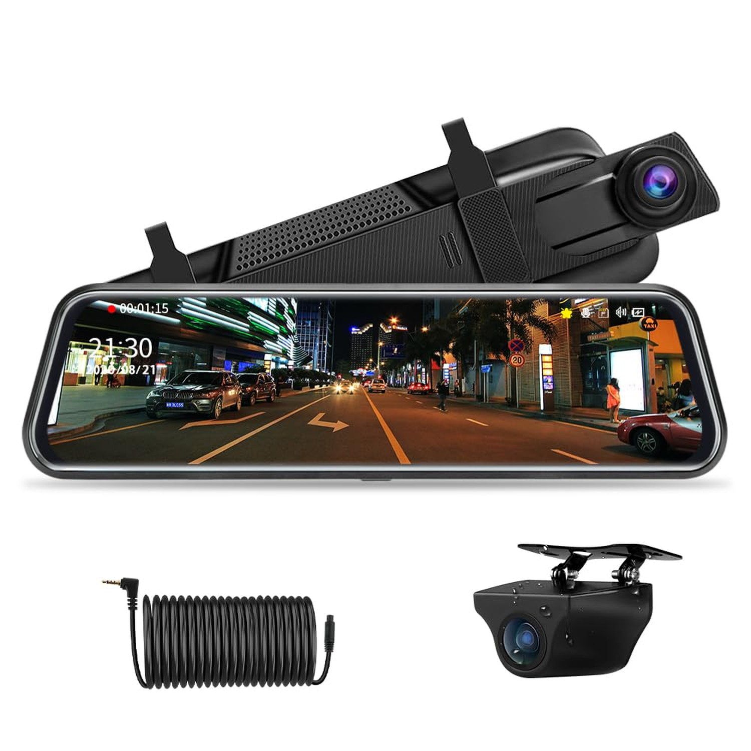 Jansite 10" Mirror Dash Cam Front and Rear View Camera