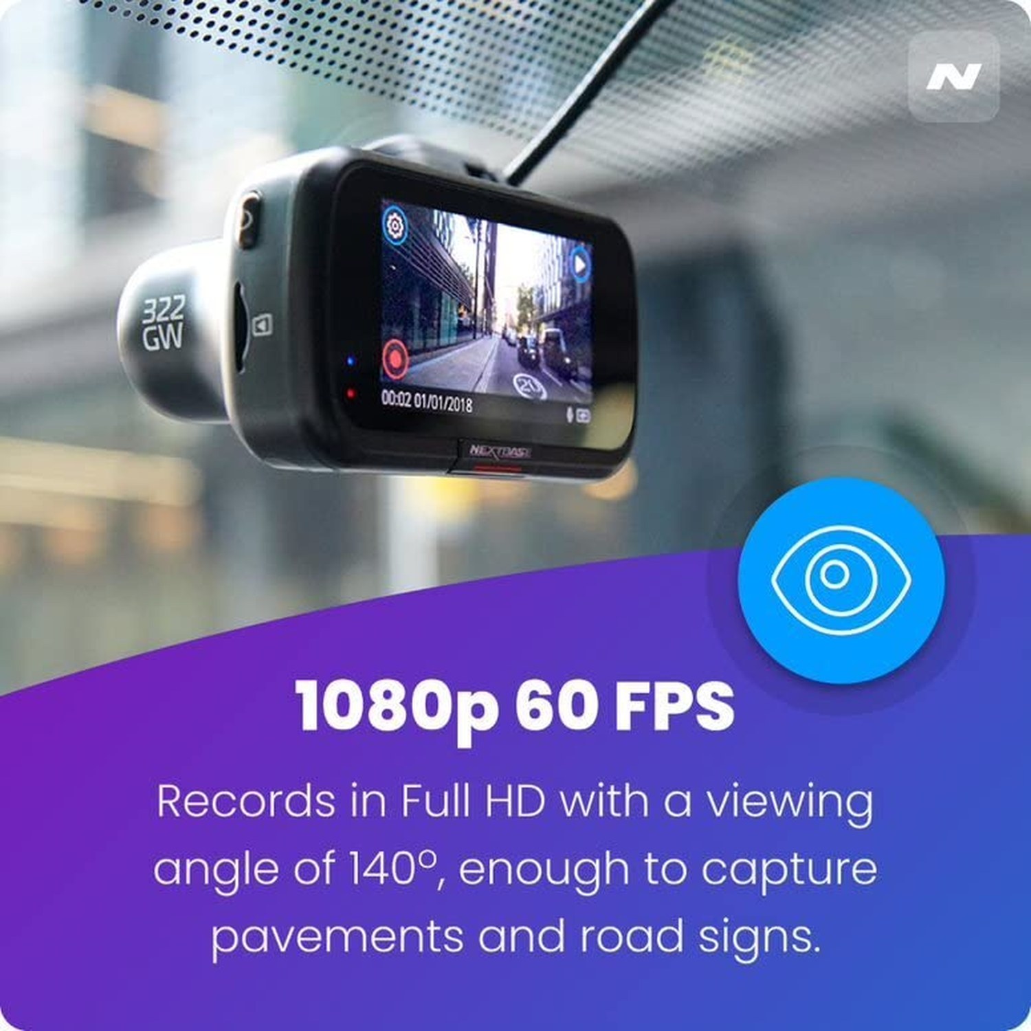 Nextbase 322GW Dash Cam Front and Rear Camera — image 7