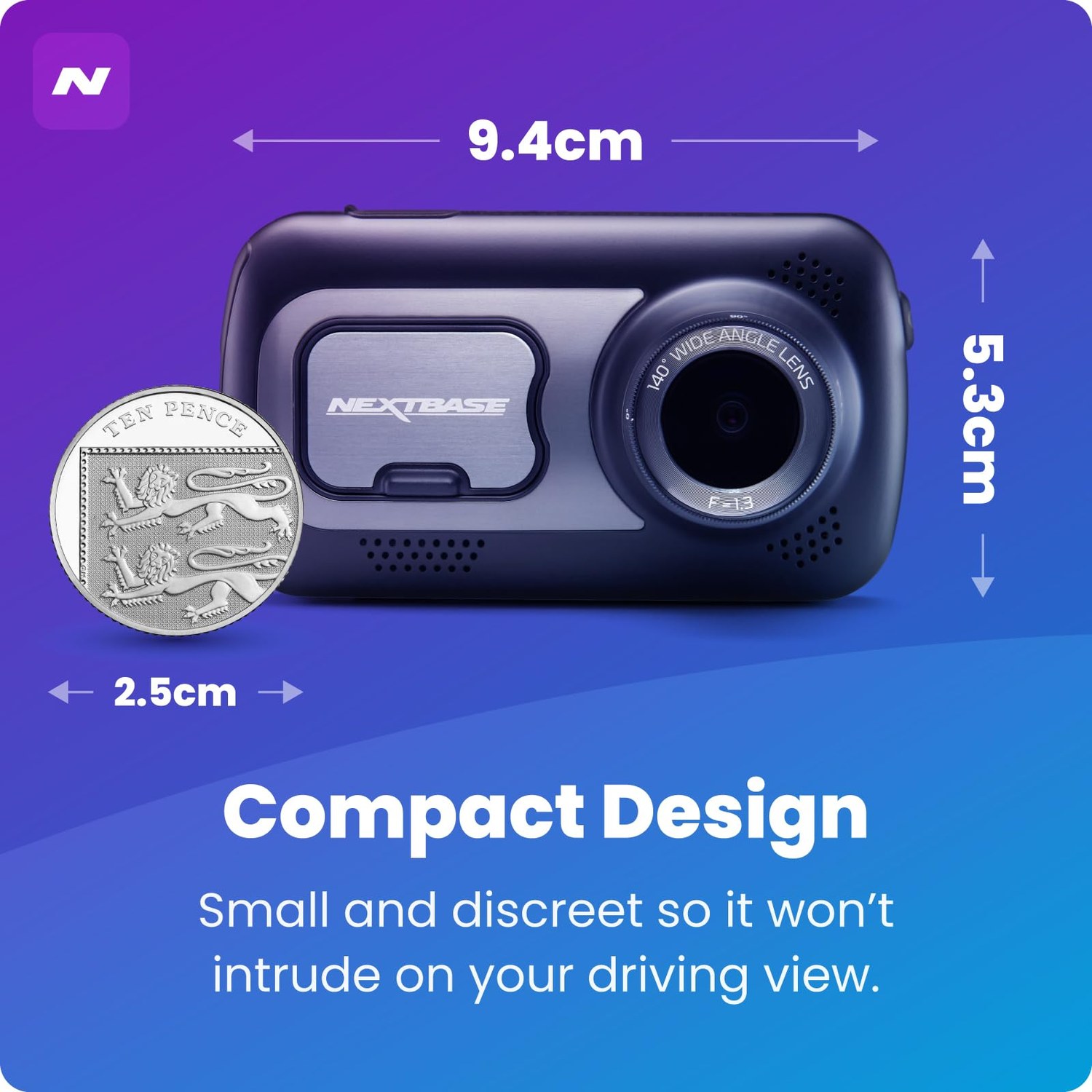 Nextbase 522GW Dash Cam Front and Rear Camera, 2K 1440p — image 4