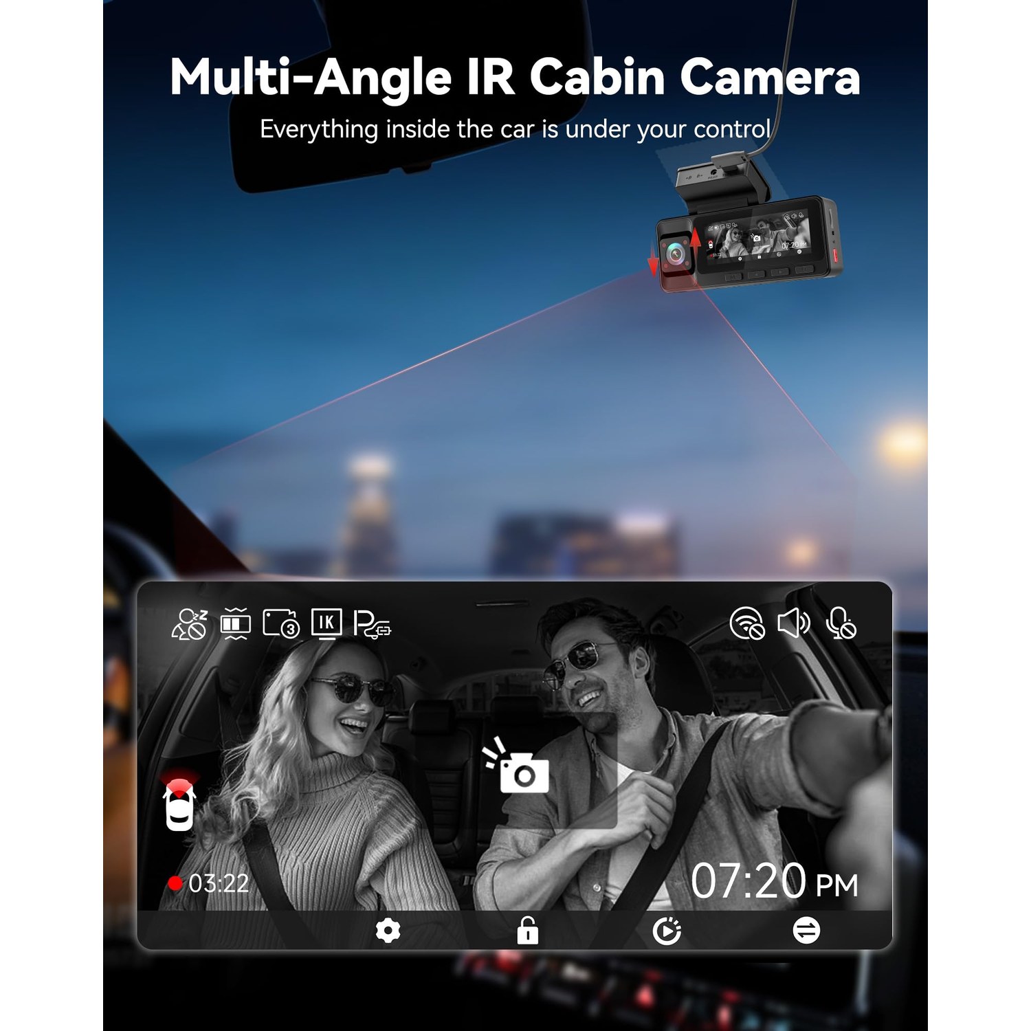 REDTIGER A3 2.5K 3-Channel Dash Cam Front, Rear and Inside — image 5