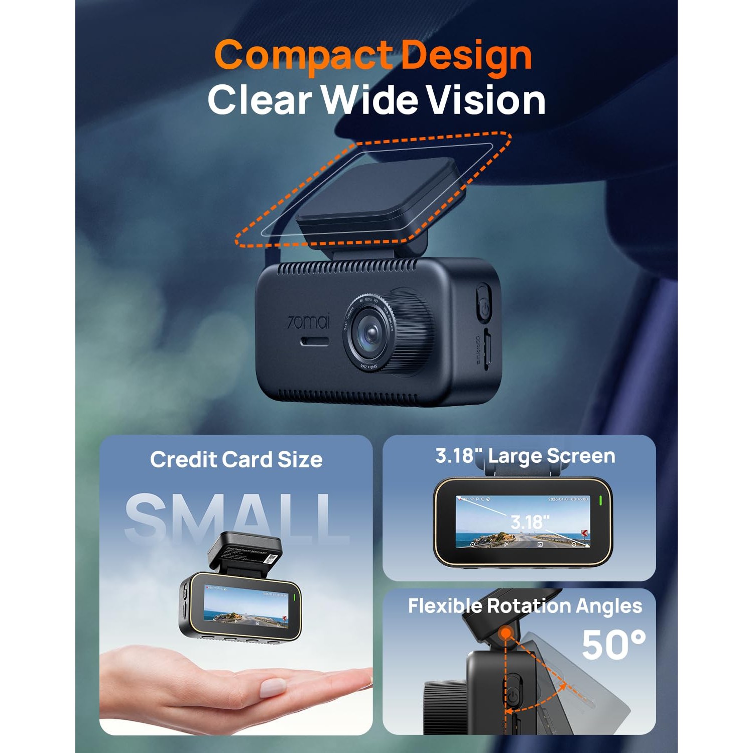 70mai A810 Lite 4K Dash Cam Front and Rear — image 2