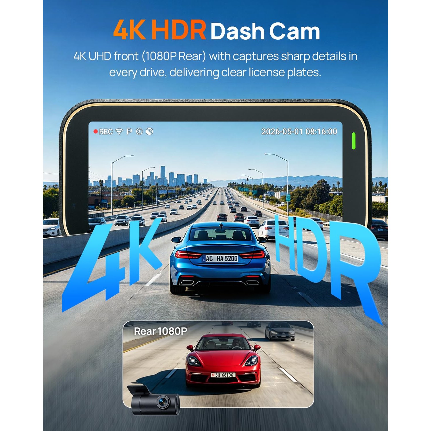 70mai A810 Lite 4K Dash Cam Front and Rear — image 4