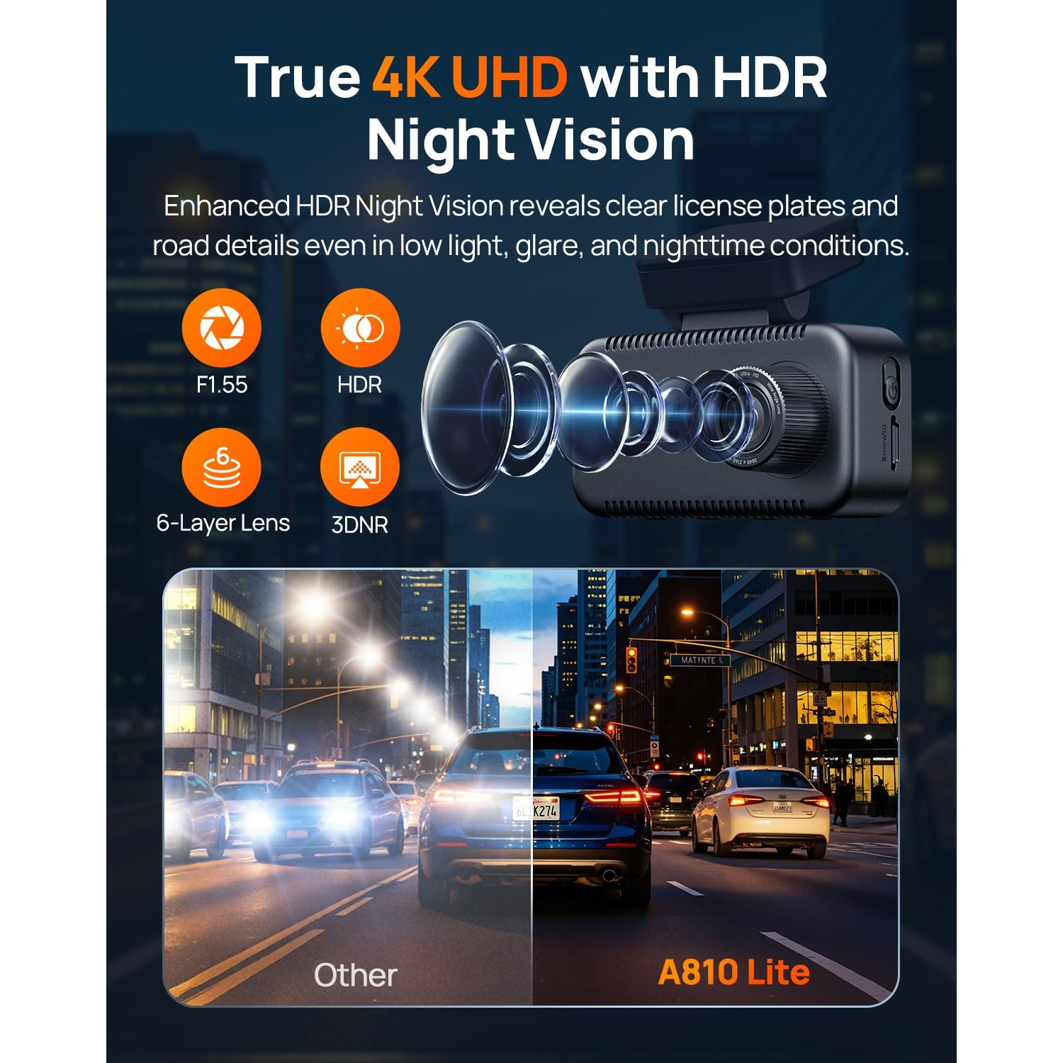 70mai A810 Lite 4K Dash Cam Front and Rear — image 5