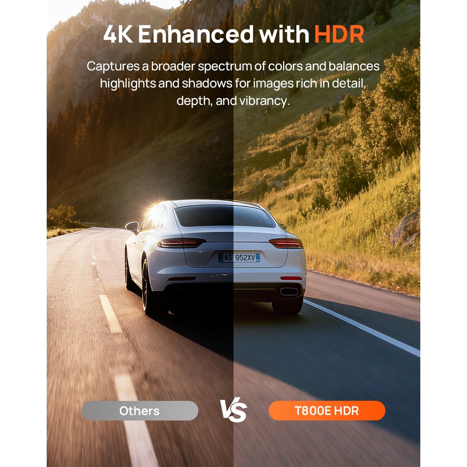 70mai T800E 4K 3-Channel Dash Cam Front, Rear and Inside — image 5